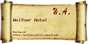 Wolfner Antal névjegykártya